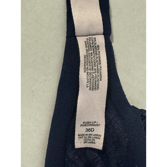 Victoria's Secret Push-up Bra 36D Blue Lace Floral - Picture 7 of 7